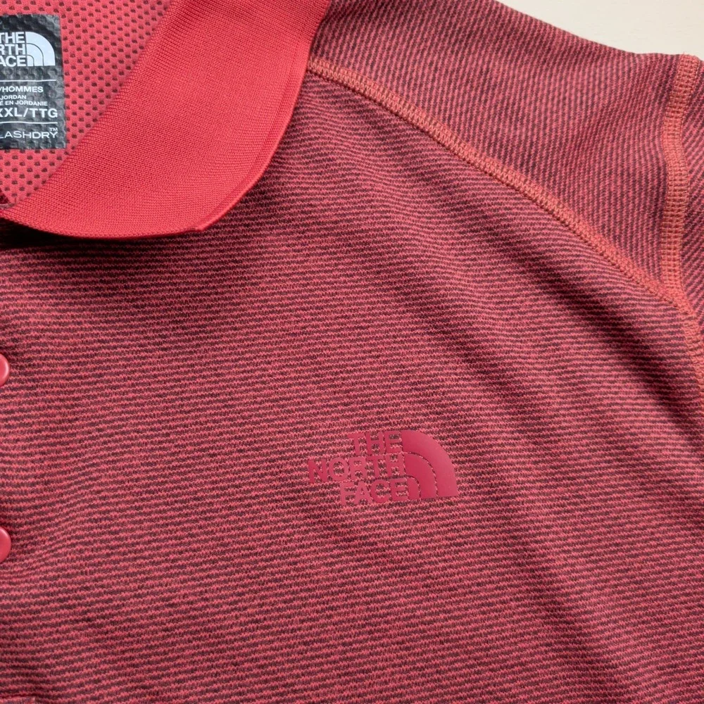The North Face Horizon Flashdry Polo Shirt Mens XXL Red Short Sleeve Hiking